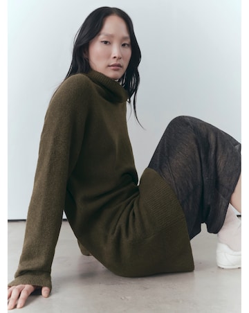 Mango Short Knitted Turtleneck Dress