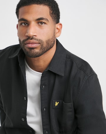 Lyle & Scott Black Worsted Twill Overshirt