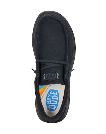 HeyDude Wally COMF Suede Shoe - Black