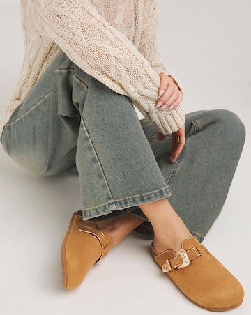 Ellie Footbed Closed Toe Mule Shoe Wide E Fit