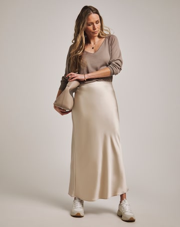 Anthology Champagne Satin Slip Skirt