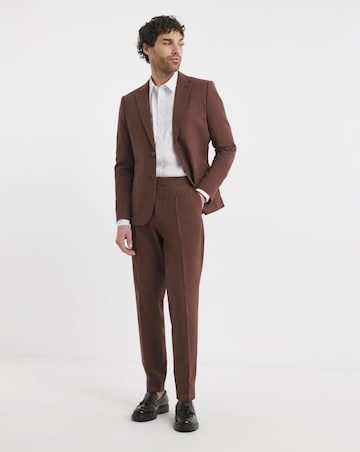 Linen Blend Tailored Pleat Front Trouser