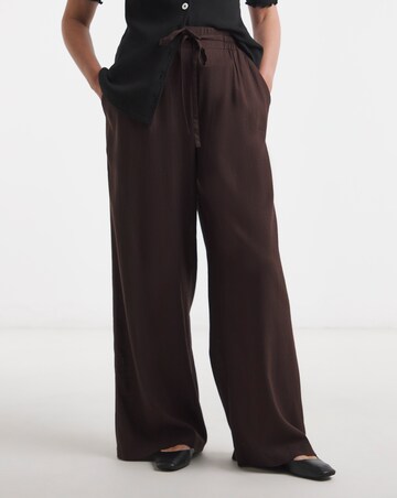 Linen Mix Wide Leg Trousers