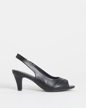 Swan Peep Toe Heeled Slingbacks - Wide Fit (E)