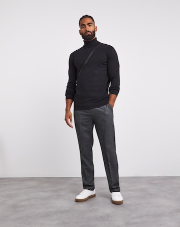 Black Cotton Roll Neck