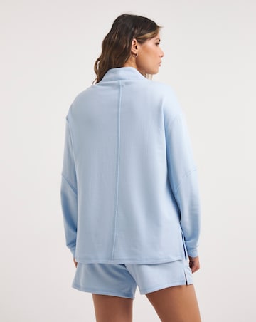 Three Quarter Zip Sweatshirt And Short Lounge Set