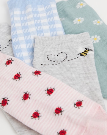 Pretty Secrets (5 Pair Pack) Trainer Liner Socks (Wide Fit) Spring