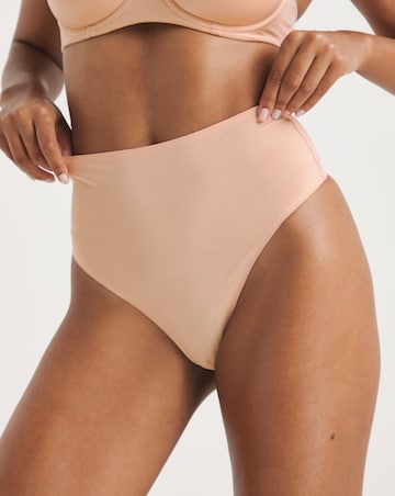 Figleaves Smoothing High Waisted Thong Latte