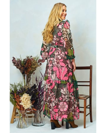 Hope & Ivy Rosehip William Morris Society Maxi Dress