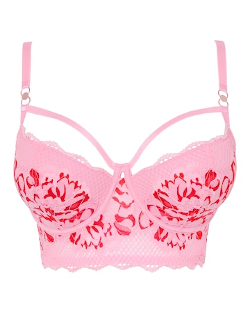 Figleaves Amore Padded Midi Balcony Bra B-F - Pink