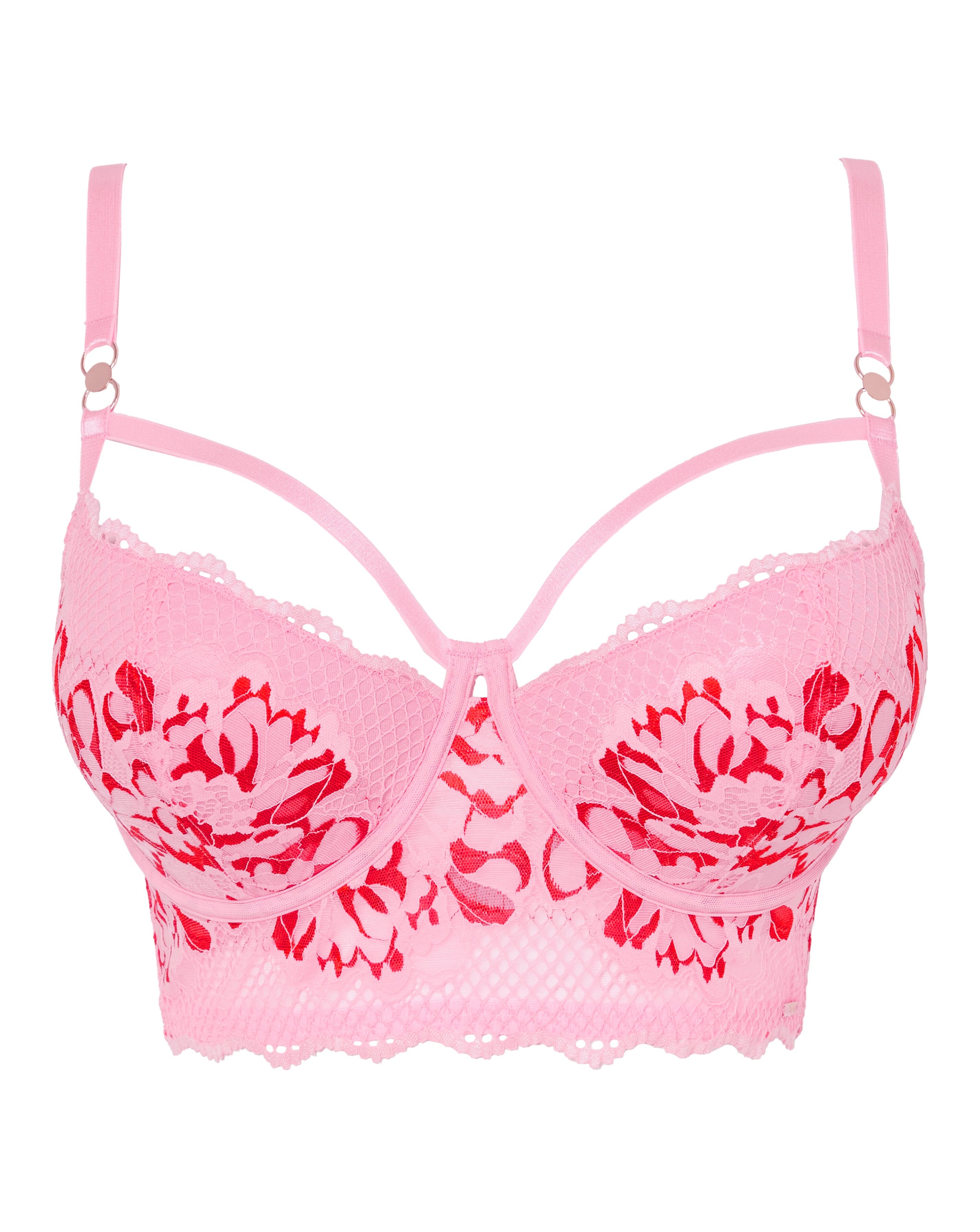 Figleaves Amore Padded Midi Balcony Bra B-F - Pink