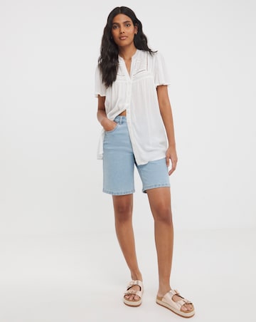 Crinkle Ladder Insert Blouse