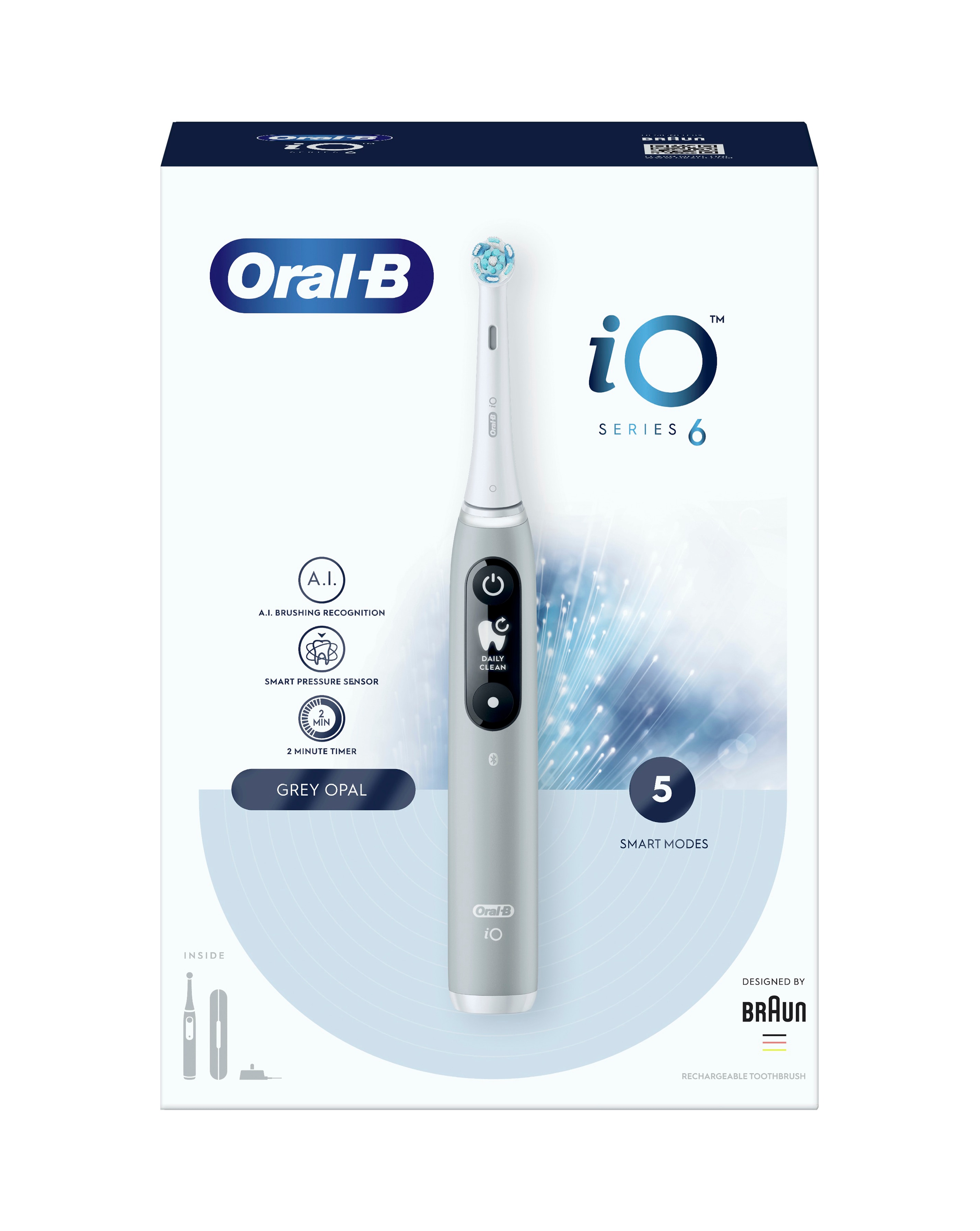 Oral-B iO6 Grey Opal Electric Toothbrush + Travel Case | JD Williams