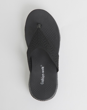 Cushion Walk Fly Knit Sports Toe Post Sandals E Fit