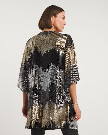 Multi Zig Zag Sequin Kimono