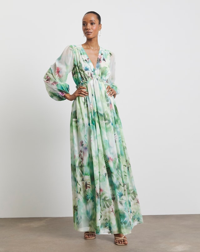 Joanna Hope Printed Maxi Volume Dress