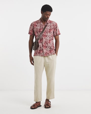 Palm Print Revere Collar Shirt