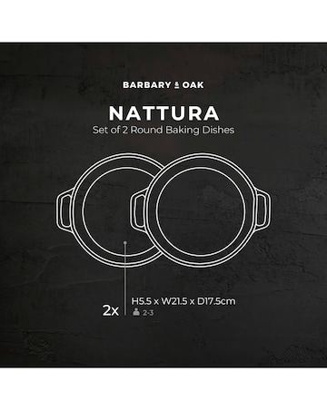 Barbary & Oak Nattura Set of 2 Round Baking Dishes Teal