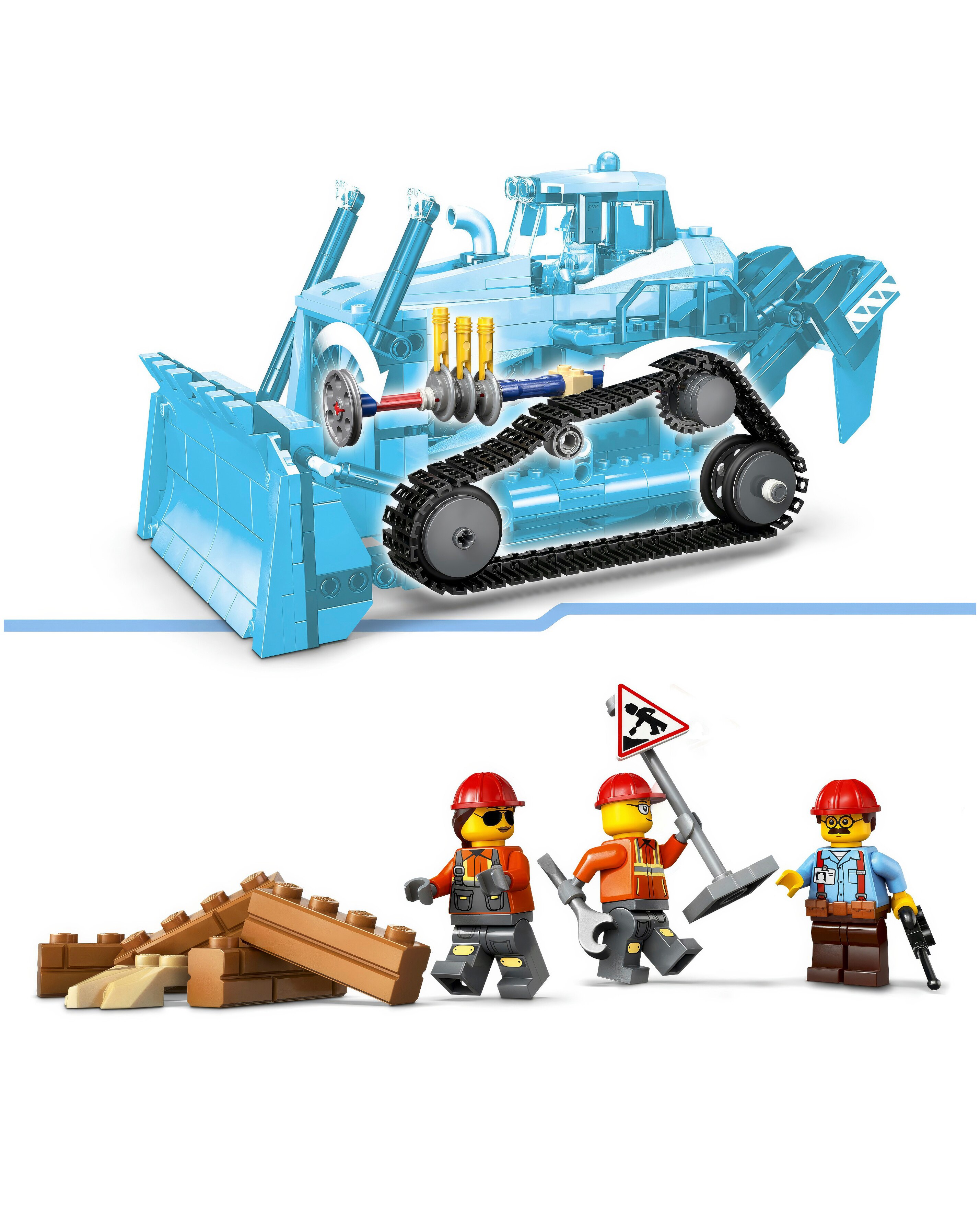 LEGO City Yellow Bulldozer Construction Site Building Toy Playset