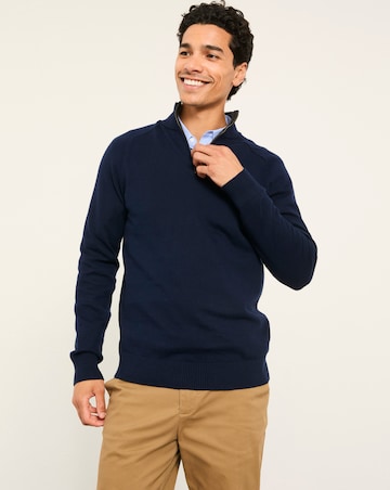FatFace Rye 1/2 Neck Jumper (Regular & Tall) - Navy