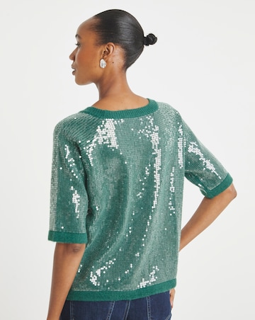 Sequin Short Sleeve Jumper