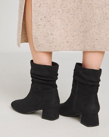 Brie Heeled Slouch Boots - Wide Fit (E)