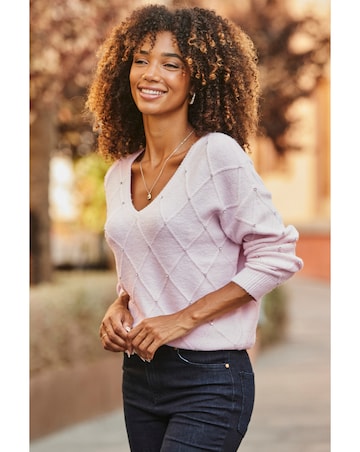 Sosandar Diamond V Neck Jumper