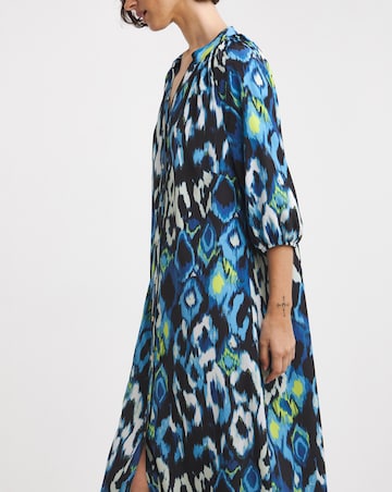 Printed Textured Fabric Kaftan Dress