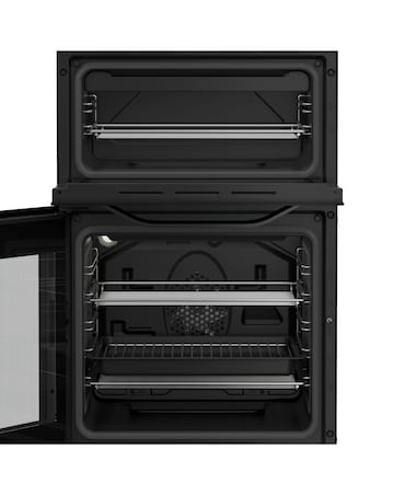 Hotpoint HDE5VDCB 50cm Electric Double Cooker with Ceramic Hob - Black