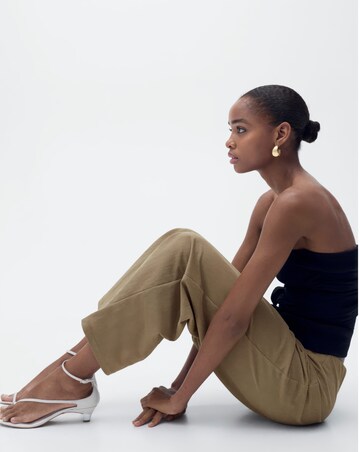 Mango Cropped Palazzo Trouser