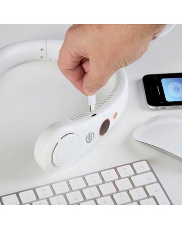 Swan Rechargeable Neck Fan - White