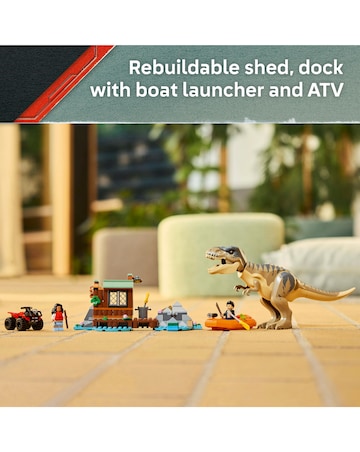 LEGO Jurassic World T. rex River Escape Dinosaur Figure Building Set 76975