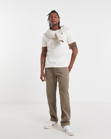 Textured Crew Neck T-Shirt-White