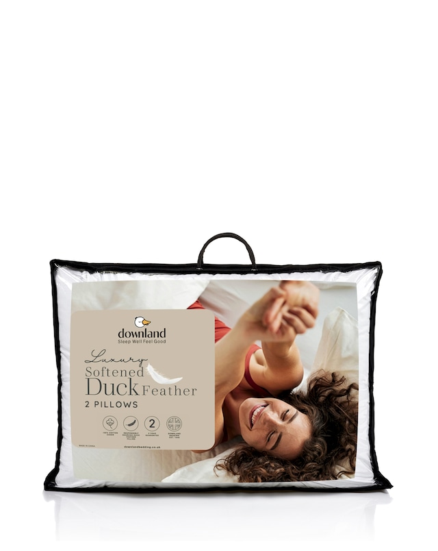 Downland Luxury Softened Duck Feather Pair of Pillows
