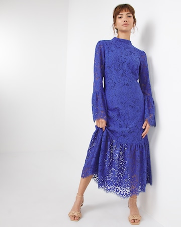 Joanna Hope Cobalt Lace Midi Dress