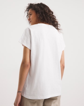 White Cotton Slub Pocket Short Sleeve T-Shirt