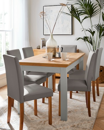 Julipa Ashford Table with 6 Ava Faux Leather Chairs