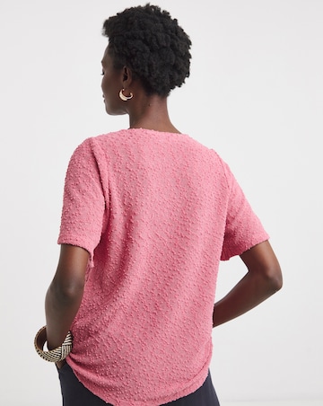 Pink Boucle Angel Sleeve Top