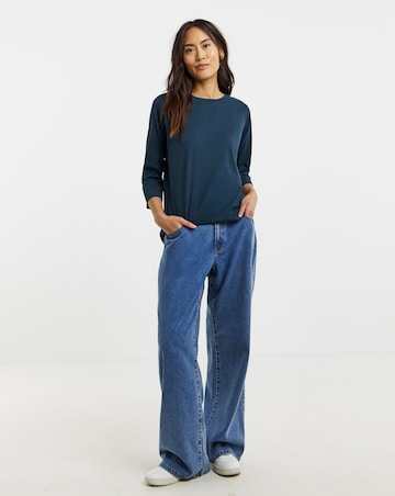 Longline Curved Hem 3/4 Sleeve