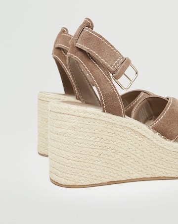 Mango Crossed Wedge Espadrille Sandals