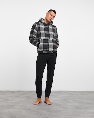 Borg Fleece Check Lounge Hoody