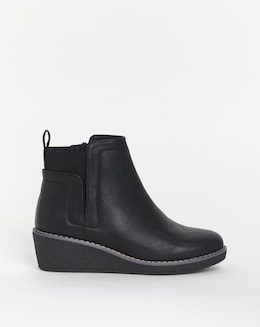 Cushion Walk Wedged Crepe Sole Ankle Boot EEE Fit