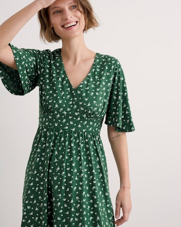 Seasalt Cornwall Chateau Dress (Half Sleeve) Bud Flower Dark Forage