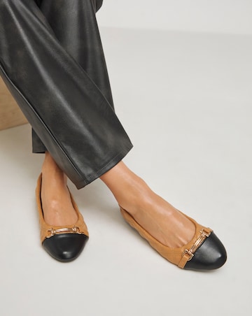 Indiyaya Toe Cap Snaffle Ballerina Shoes Wide E Fit