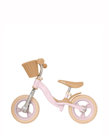 EVO Glider Balance Bike with Basket - Pastel Pink