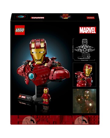 LEGO Marvel Iron Man MK4 Bust, Buildable Model for Adults with Minifigure 76327