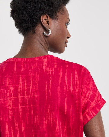 Pure Cotton Longline Short Sleeve Curved Hem Top