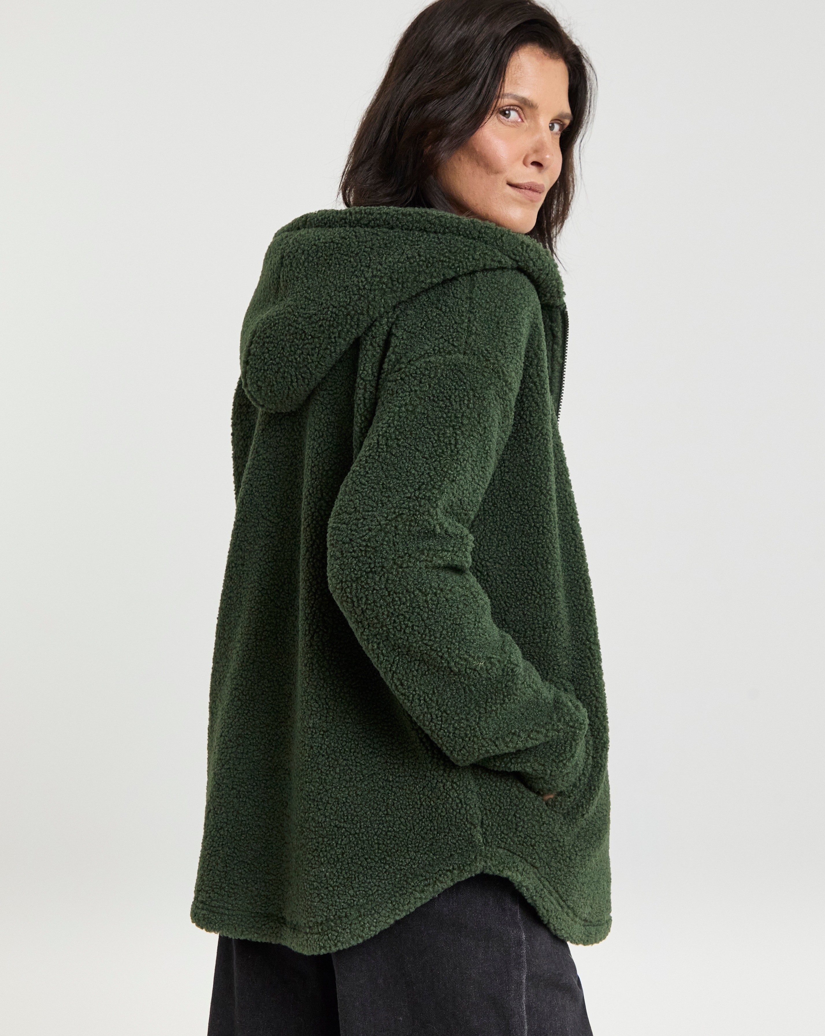 Borg Longline Zip Through Hoodie | JD Williams Borg Longline Zip Through Hoodie | JD Williams