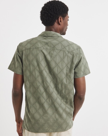 Pointelle Jacquard Revere Collar Shirt