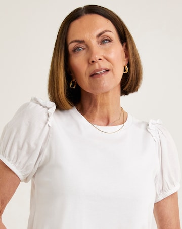 White Volume Sleeve Top